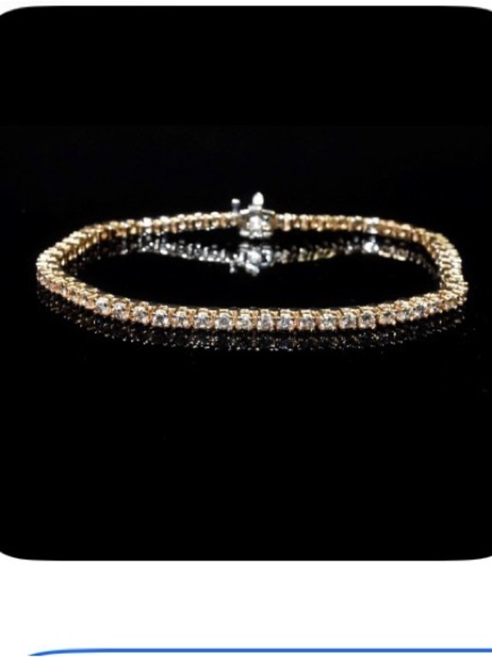 14k Gold Natural Diamond Tennis Bracelet 7.25 in